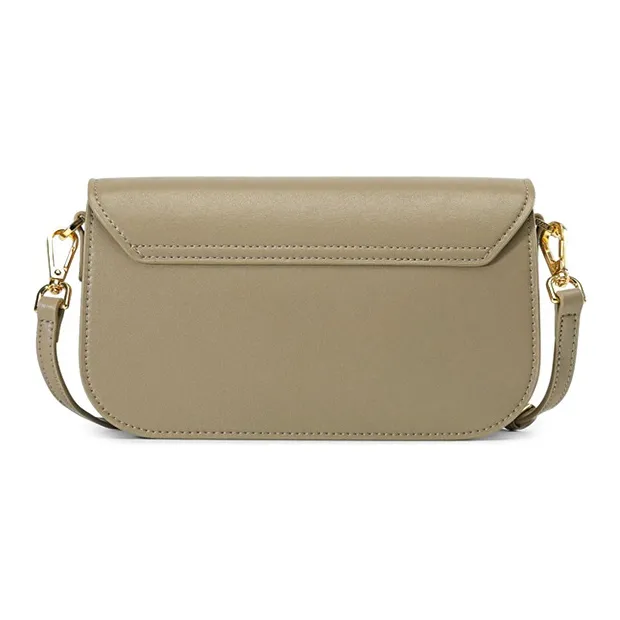 COOGI Cow Leather Shoulder Bag, Crossbody Bag Medium Size Women's Black/Ecru/Khaki-14