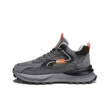 Warrior Cushioned Height Increase Warmth High Top Casual Shoes Men's Gray Black