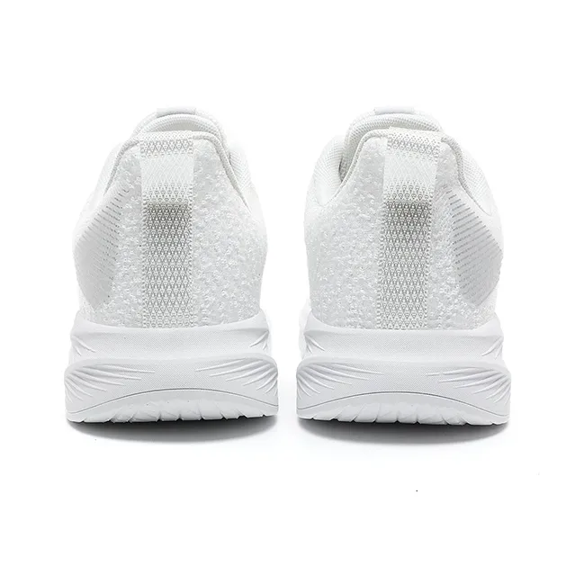 BTE Cushioned Anti-Slip Wear-Resistant Breathable Lightweight Low-Top Running Shoes Unisex White Silver-4