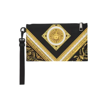 FANSIZHE Nylon Wristband Clutches Men's Black & Gold