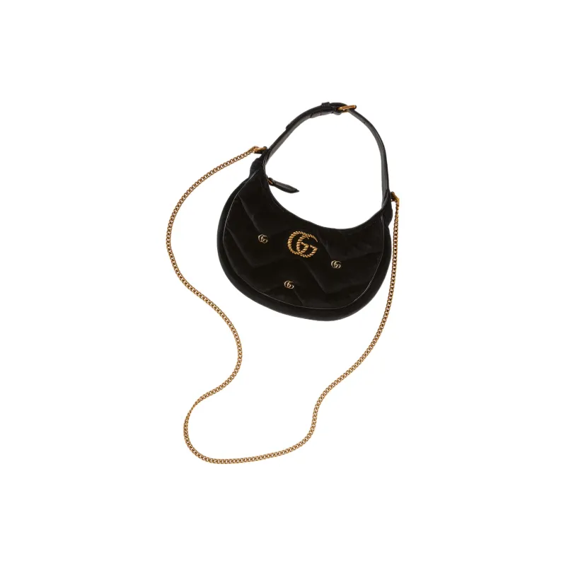 GUCCI GG Marmont Velvet Handbag Shoulder Bag Women's Black-7