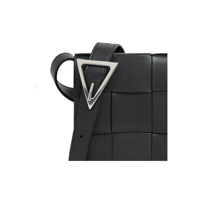 Bottega Veneta CASSETTE Cow Leather Shoulder Bag, Crossbody Bag Medium Size Men's Stone Gray & Glacier Blue-4