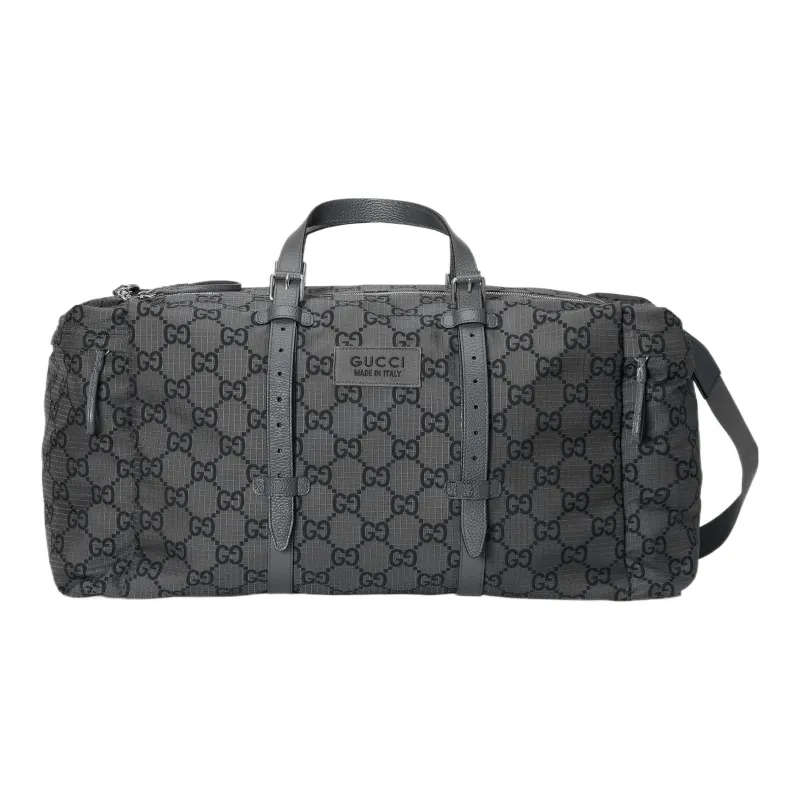 GUCCI Recycled Polyester One Shoulder Handbag, Crossbody Bag, Travel Bag Men's Dark Gray & Black-0
