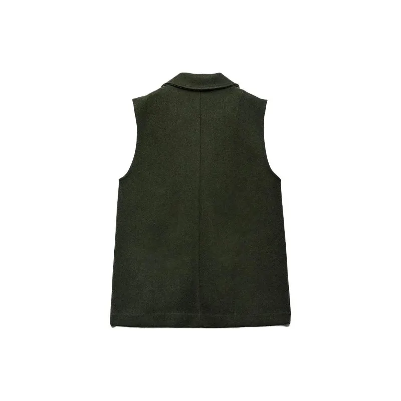 ZARA Tank Tops Women's Dark Green-1