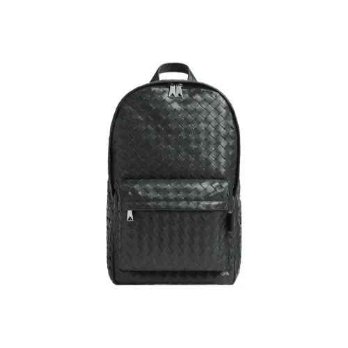 Bottega Veneta Intrecciato Cow Leather Backpack Medium Size Men's Stone Gray
