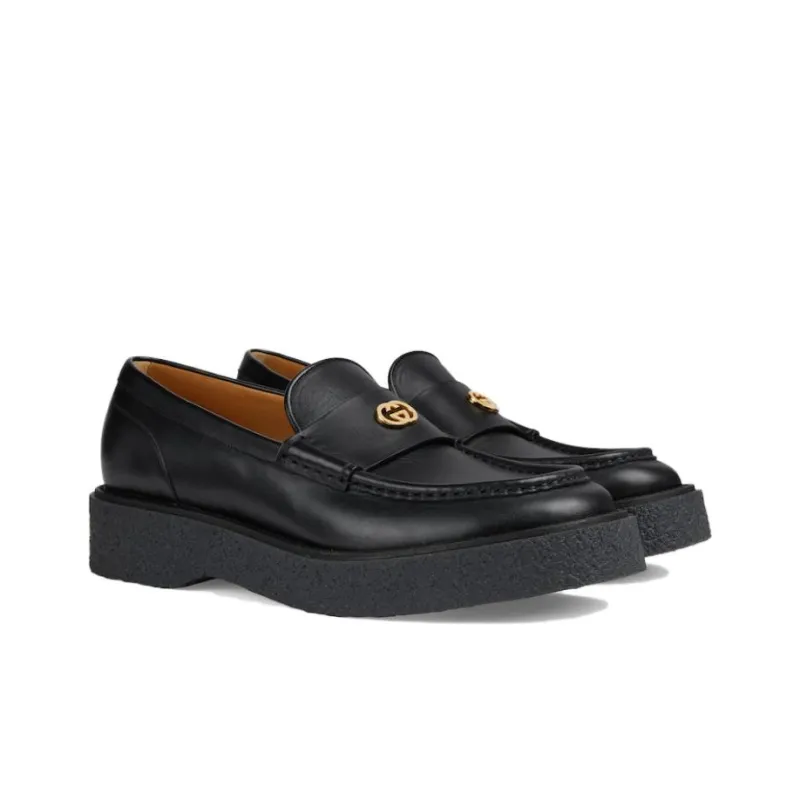 GUCCI Menen Interlocking G-plaque Loafers-2