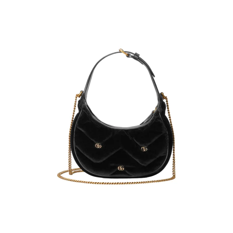 GUCCI GG Marmont Velvet Handbag Shoulder Bag Women's Black-3