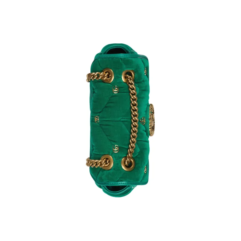 GUCCI GG Marmont Velvet Crossbody Bag Shoulder Bag Women's Green-4