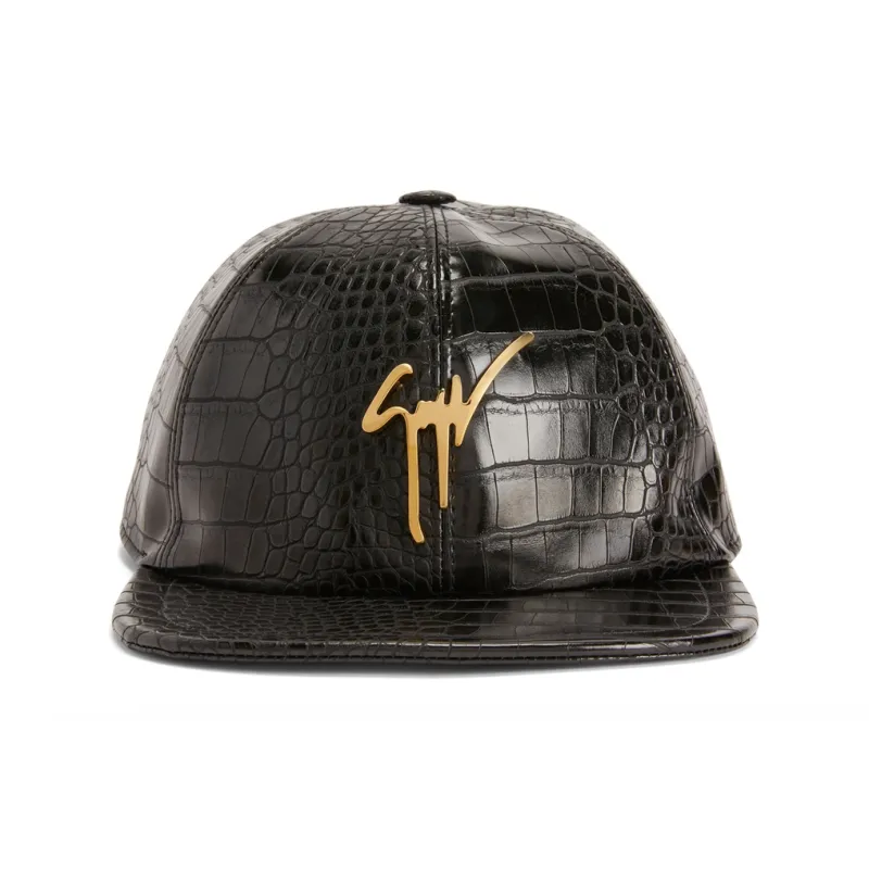 Giuseppe Zanotti/GZ Artificial Leather Baseball Caps Men's Black-0