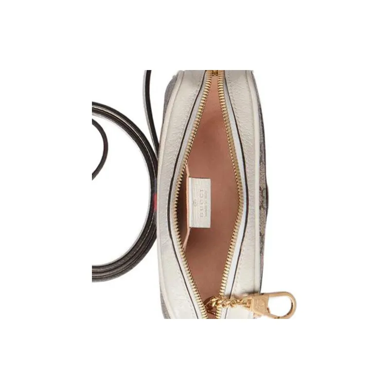 GUCCI Ophidia Canvas With Leather Crossbody Bag Shoulder Bag Women's Beige-6