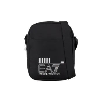 EMPORIO ARMANI EA7 Polyester Shoulder Bag, Crossbody Bag Trumpets Men's Black & White Logo