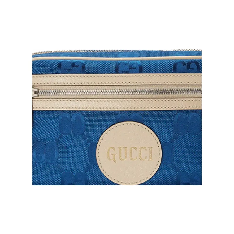 GUCCI Off The Grid Nylon Fabric Sling Bag Fanny Pack Unisex Blue/Beige-7