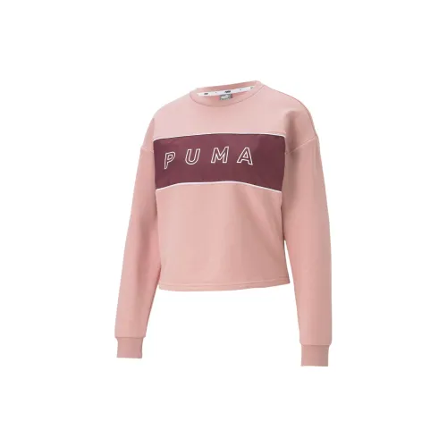 PUMA STYLE CAT Satin Crew Sweatshirts Women's Pink