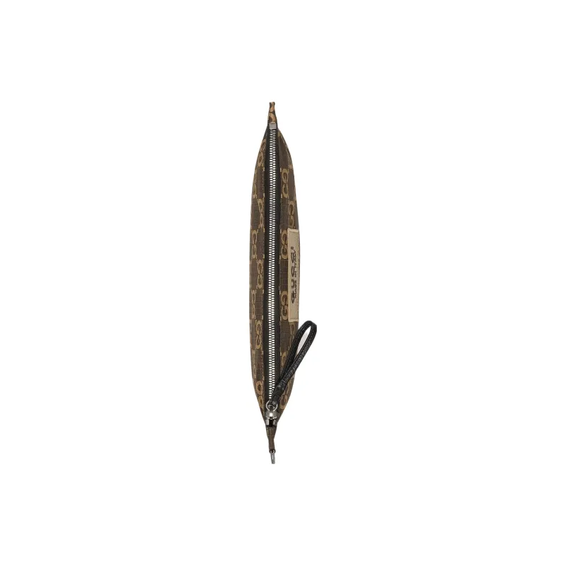 GUCCI Recycled Polyester Clutch Men's Ebony & Beige-5