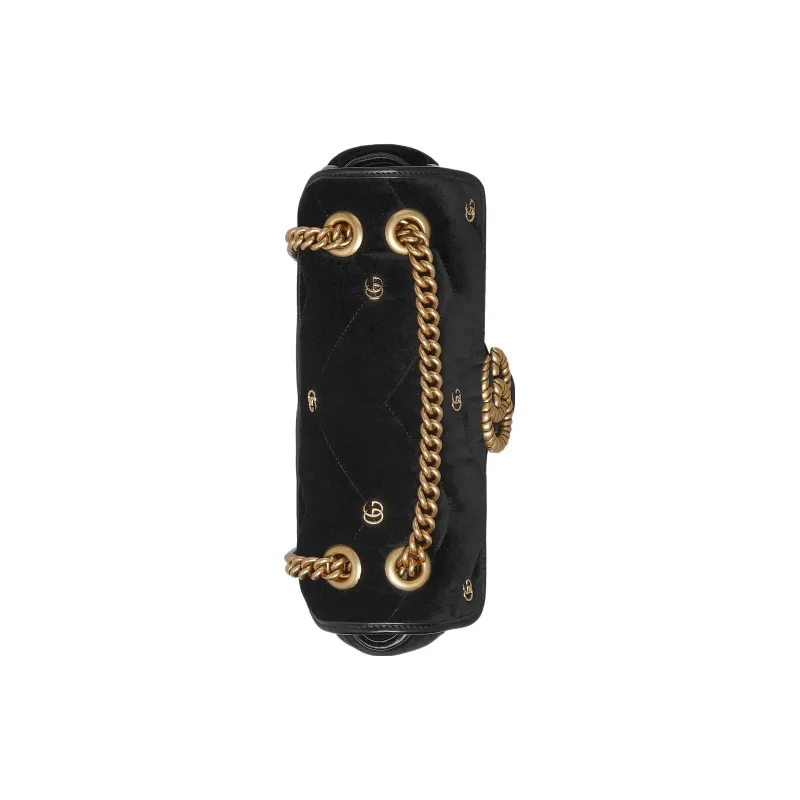 GUCCI GG Marmont Velvet Crossbody Bag Shoulder Bag Women's Black-4
