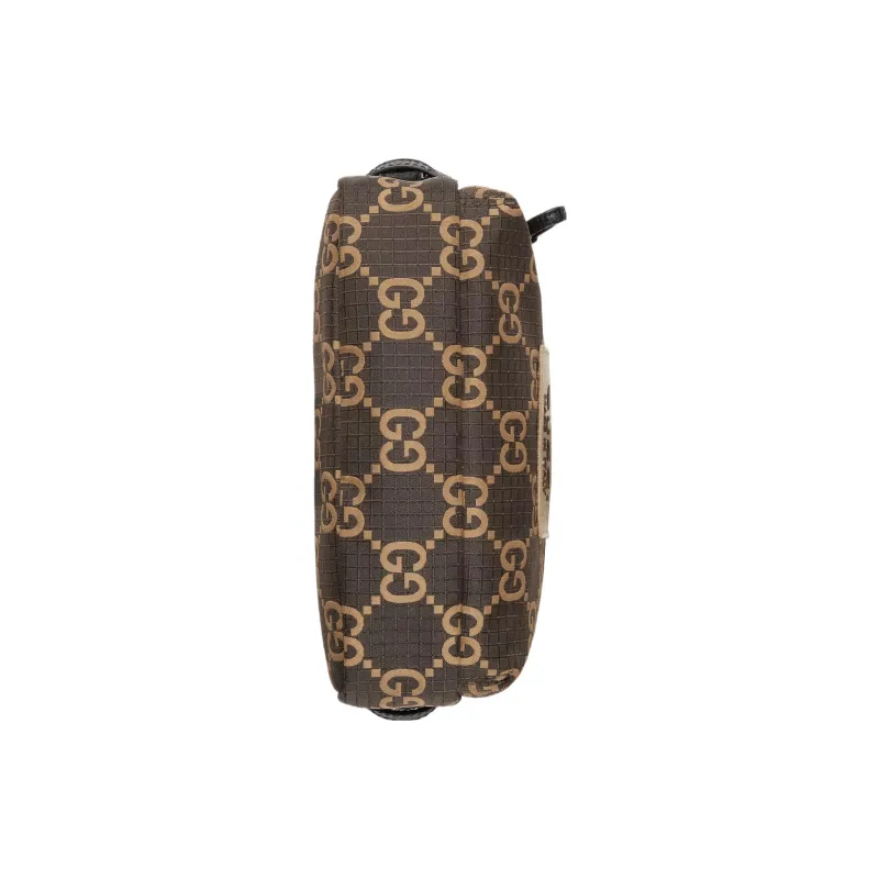 GUCCI Recycled Polyester Shoulder Bag, Crossbody Bag Medium Size Men's Ebony & Beige-7