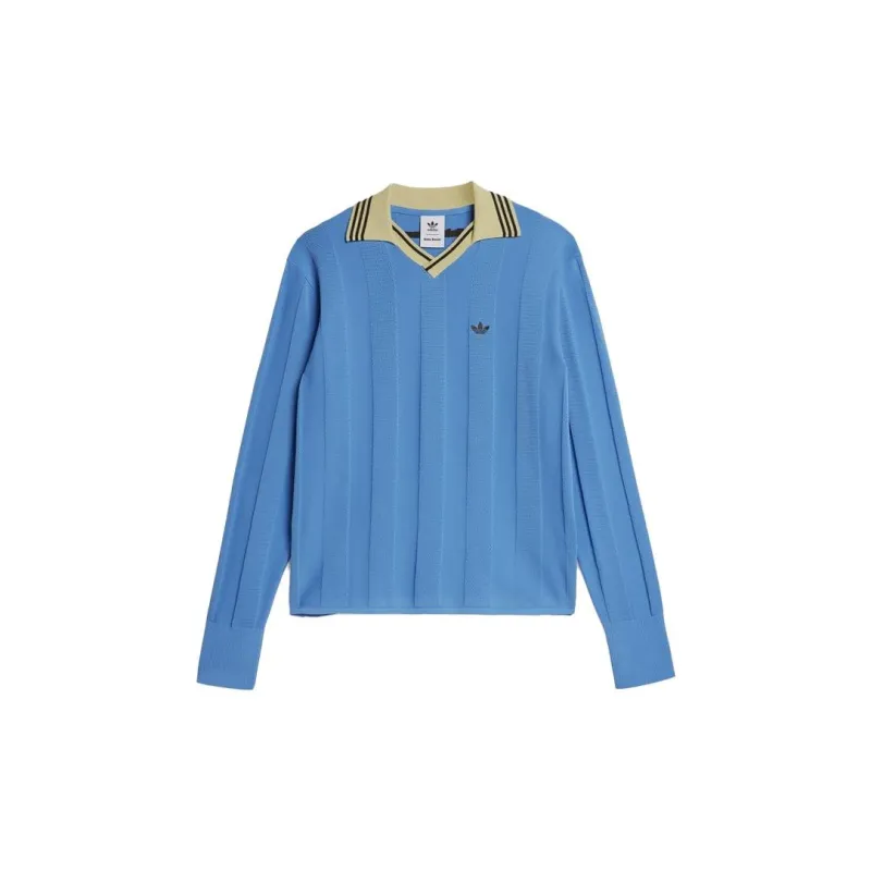 Adidas Originals X Wales Bonner Knit Long Sleeve Football Tee - POIZON
