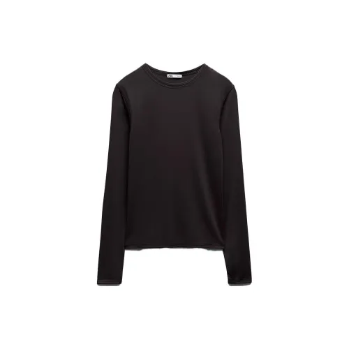 ZARA T-Shirts Women's Brown