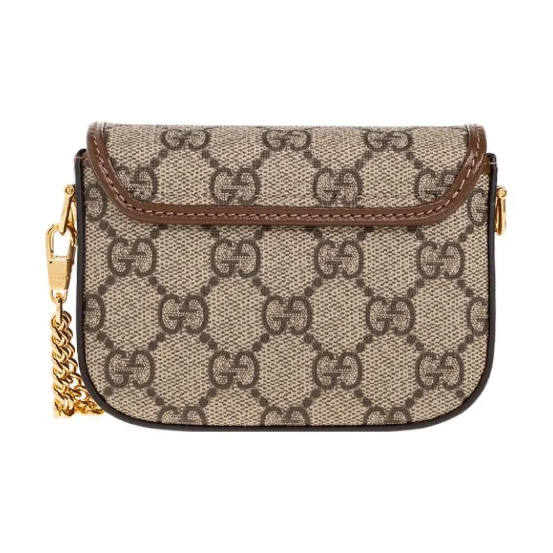 GUCCI Horsebit 1955 Monogram Strap Wallet Crossbody Bag Women's-4