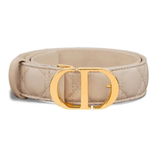 DIOR Classic CD Logo Smooth Buckle Calfskin Leather Belts Women's Brown Width: 2CM