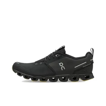 On Cloud Terry Durable Breathable Low Top Running Shoes Men's Black