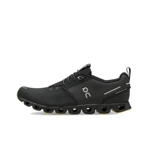 On Cloud Terry Durable Breathable Low Top Running Shoes Men's Black