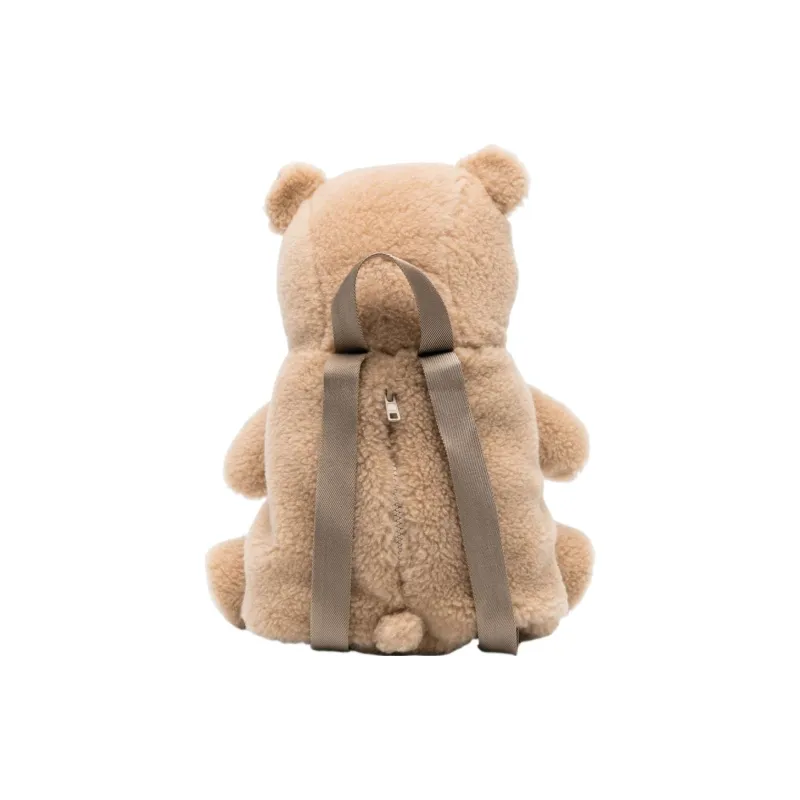 Brunello Cucinelli Virgin Wool Backpack Regular Kids' Beige-2