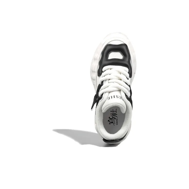 XIE SHE Skateboard Shoes Men Low Top Black White-4