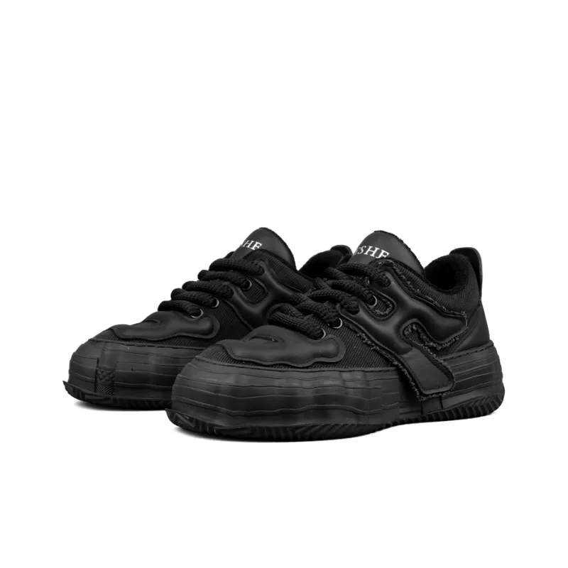 XIE SHE Skateboard Shoes Men Low Top Black White-13