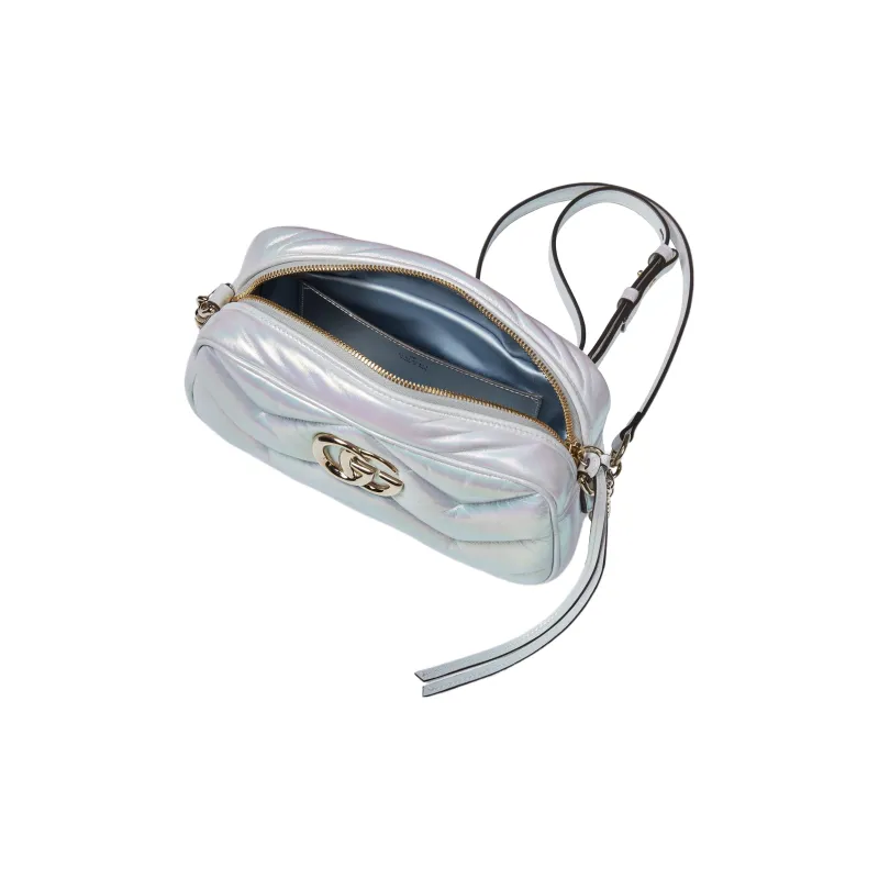 GUCCI GG Marmont Leather Crossbody Bag, Shoulder Bag Women's Blue Rainbow-6