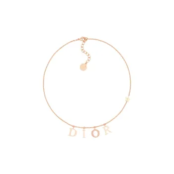 DIOR Metal Necklaces Women's Rose Gold