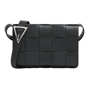 Bottega Veneta CASSETTE Cow Leather Shoulder Bag Crossbody Bag Medium Size Men's Stone Gray & Glacier Blue