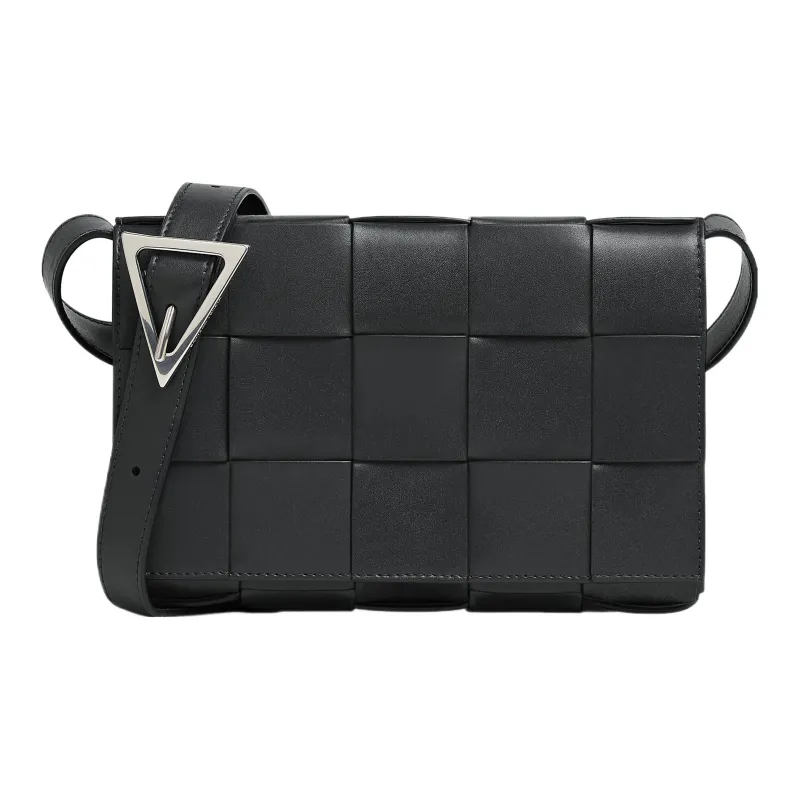 Bottega Veneta CASSETTE Cow Leather Shoulder Bag, Crossbody Bag Medium Size Men's Stone Gray & Glacier Blue-0
