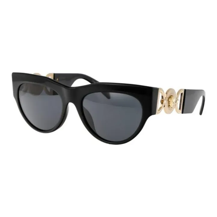 VERSACE Acetate Irregular Shape Sun Eyes Women's Black-0
