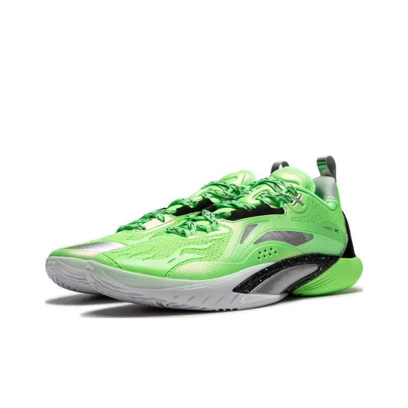 LiNing Speed 10 Sword Saint Cushioning Lightweight Rebound Low-Top Basketball Shoes Men's Fluorescent Fresh Green-2