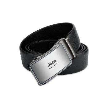 JEEP SPIRIT Alloy Automatic Buckle For Young And Middle Aged Business Formal Cow Leather Belts Men's Width 3.5CM