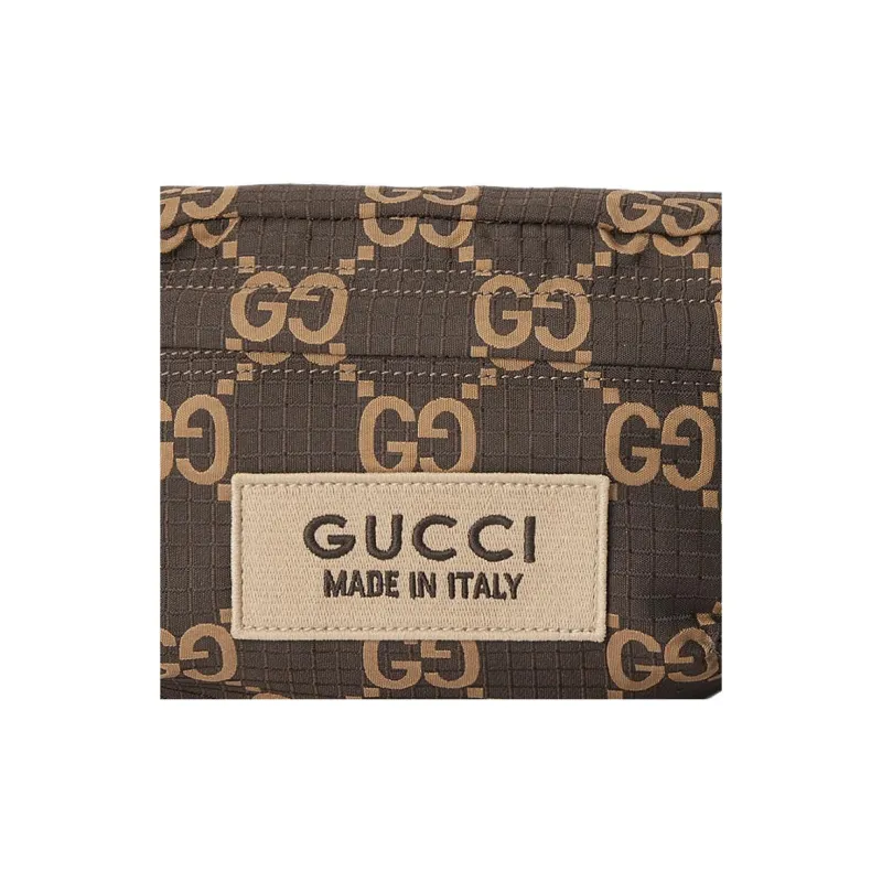 GUCCI Polyester Fanny Pack Tubas Men's Ebony & Beige-7