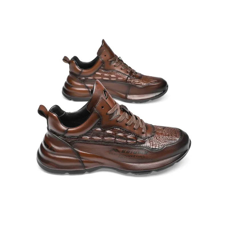 KOLUMB Coverage Low Top Chunky Sneakers 5cm Men's Brown Black-1