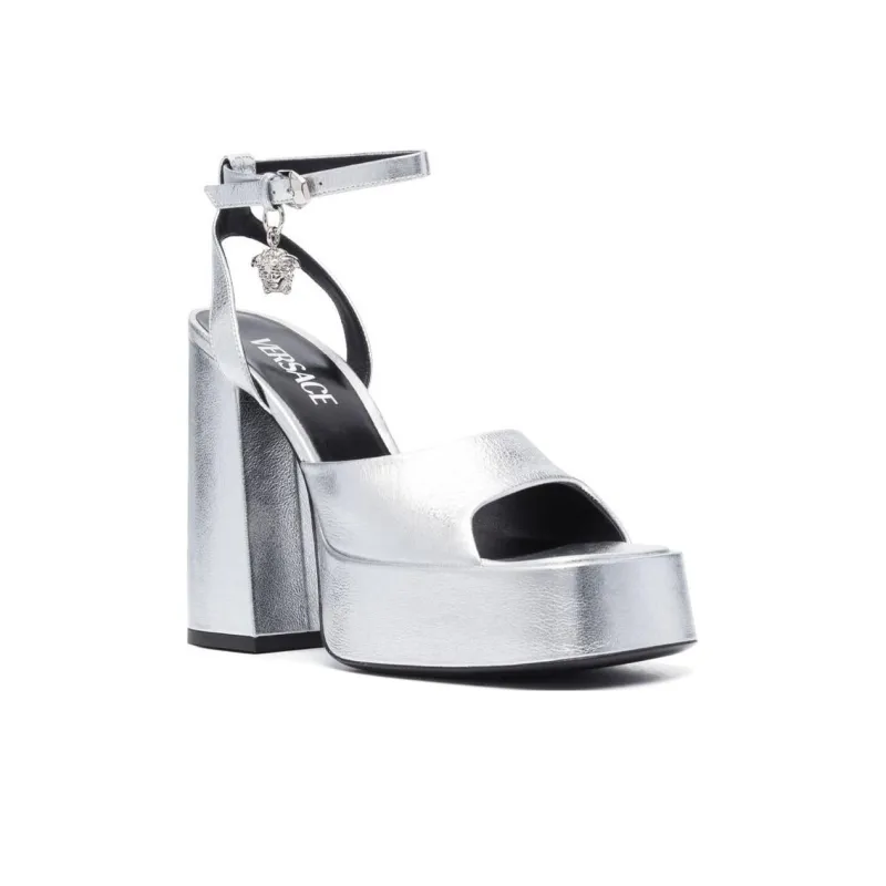 VERSACE Medusa 130mm Platform Leather Sandals-1