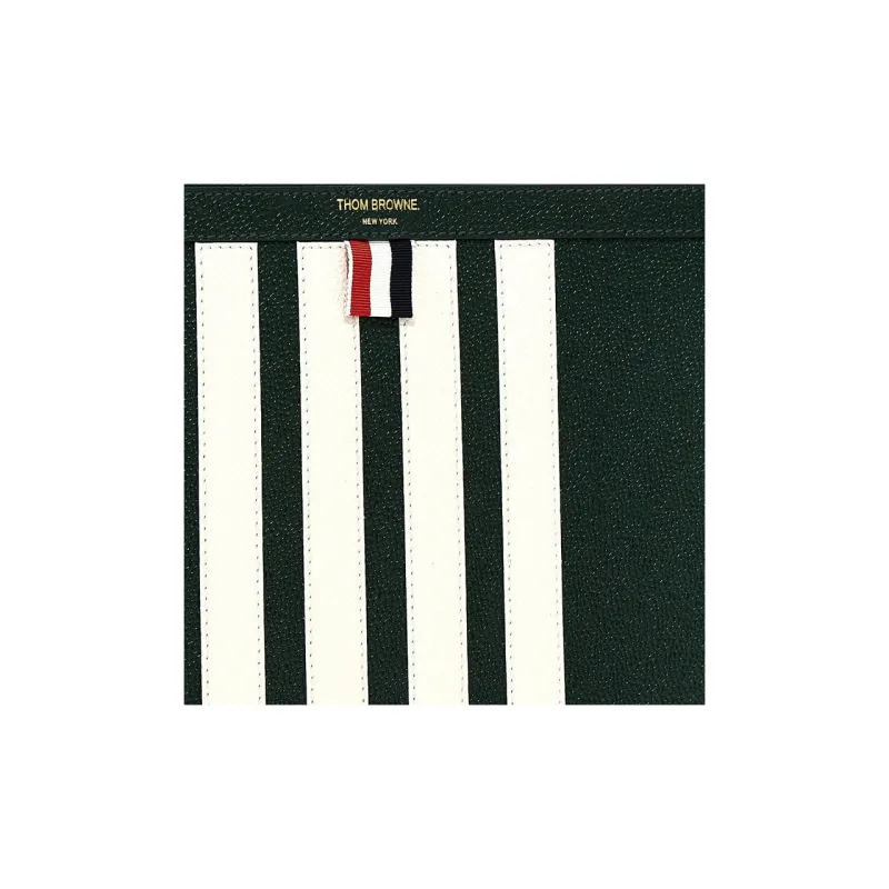 THOM BROWNE· Calfskin Clutch Medium Size Men's Green-2