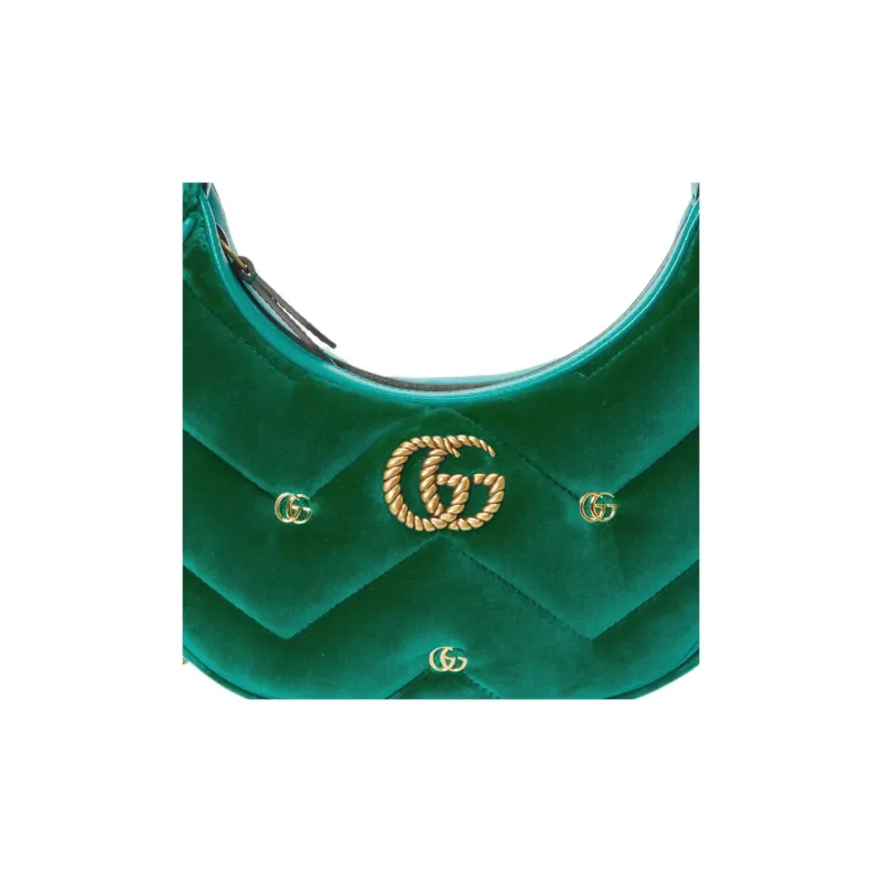 GUCCI GG Marmont Velvet Handbag Shoulder Bag Women's Green-7