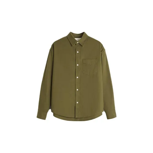 ZARA Shirts Men Olive Green