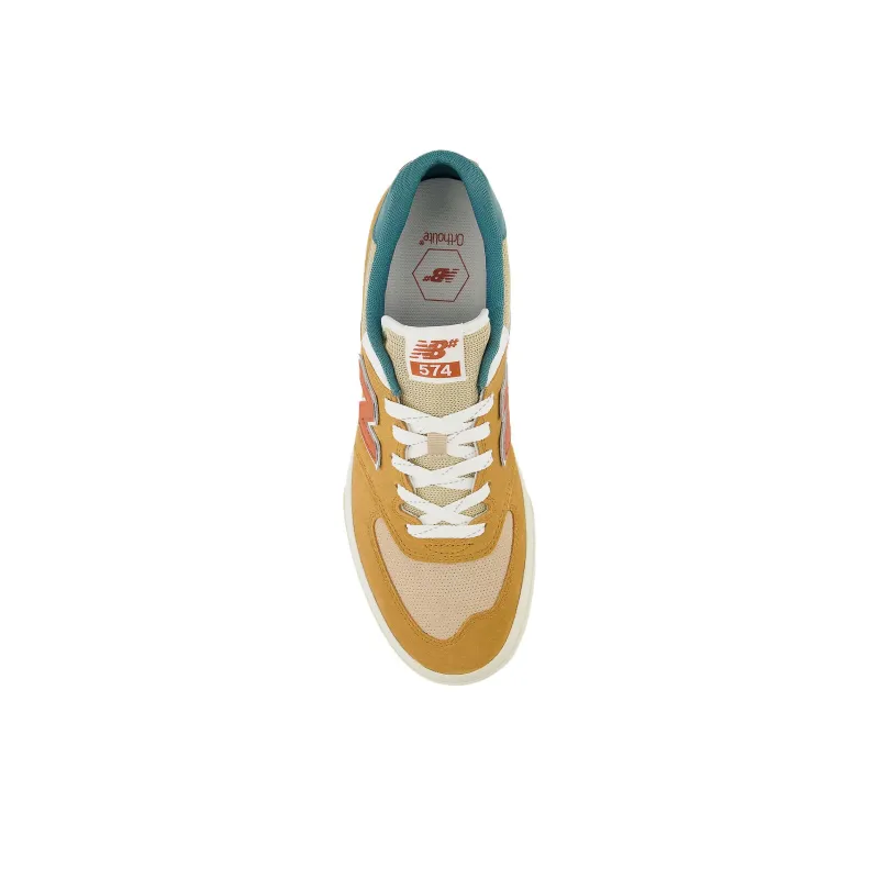 New Balance Numeric 574 Vulc Low Top Skateboard Shoes Unisex Umber Cyan-1