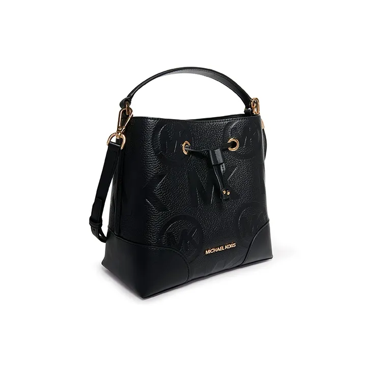 MICHAEL KORS Mercer Leather Bucket Bag, Shoulder Bag Medium Size Women's Black-1