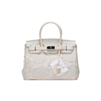 Emotional World Canvas With Polyester Canvas Bag Handbags Large Size Women's White/Pink/Black