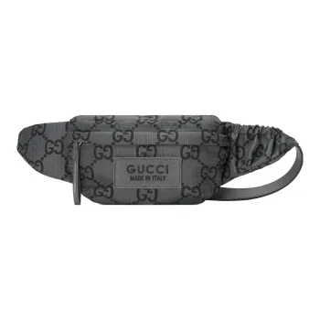 GUCCI Recycled Polyester Fanny Pack Large Size Men's Gray & Black