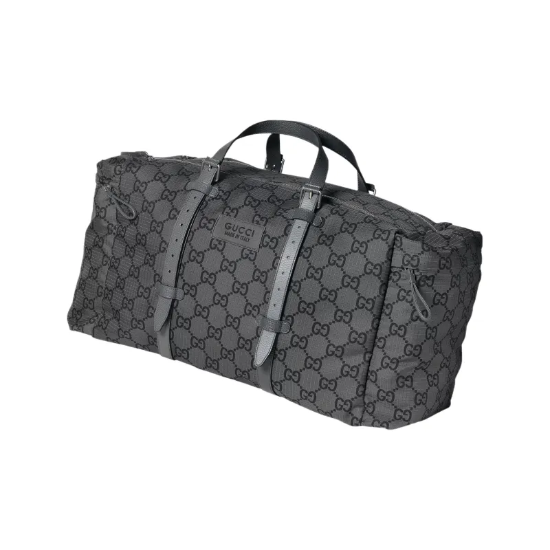 GUCCI Recycled Polyester One Shoulder Handbag, Crossbody Bag, Travel Bag Men's Dark Gray & Black-2
