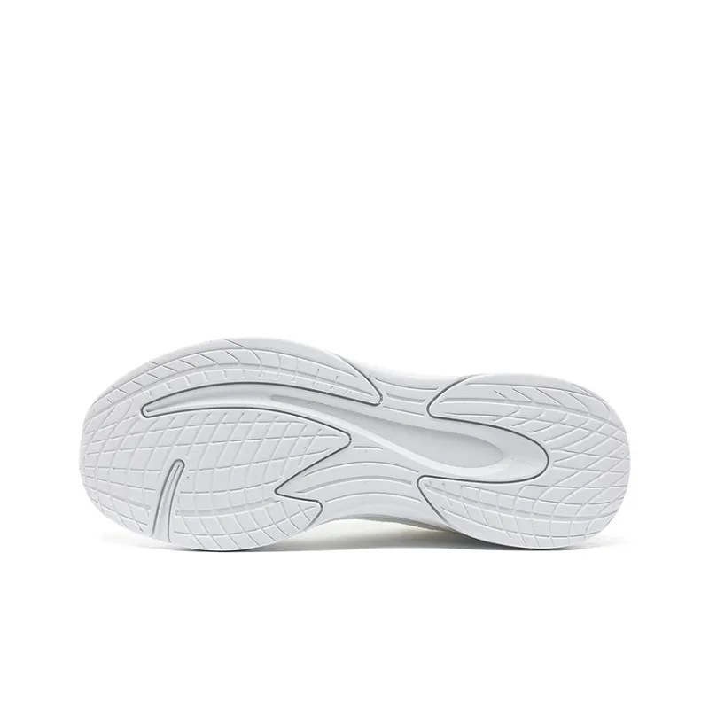 BTE Cushioned Anti-Slip Wear-Resistant Breathable Lightweight Low-Top Running Shoes Unisex White Silver-5