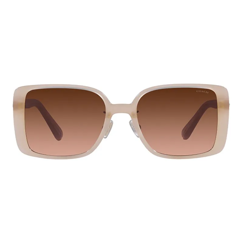 COACH Injection Molded Irregular Shape Sunglasses Unisex Beige-1