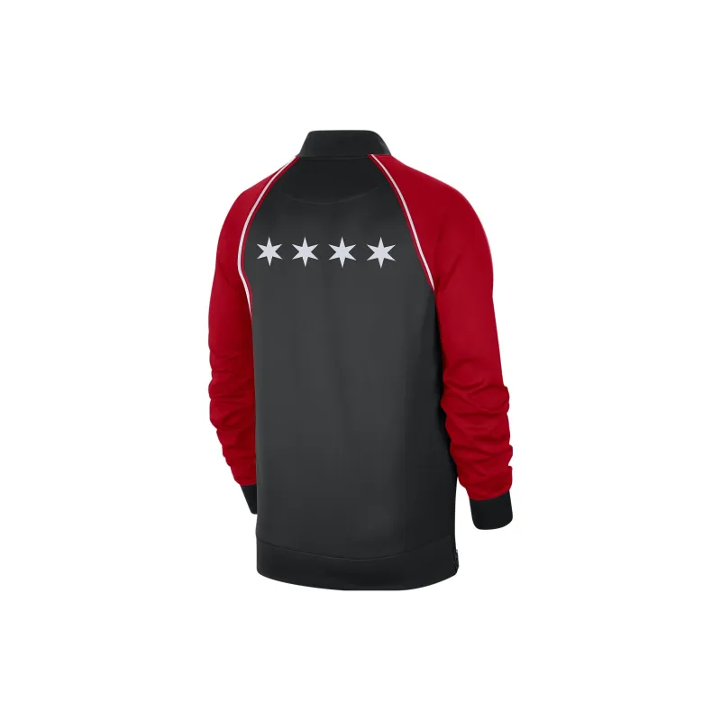 Nike Dri-Fit Chicago Bulls Showtime City Edition Jackets Coats City Edition Chicago Bulls Men's Black Red-1